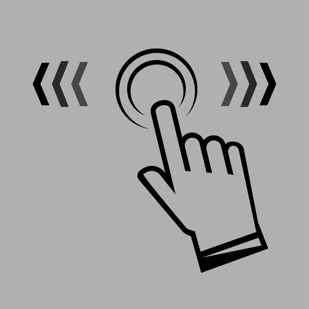 Swipe up. Hand swipe sign in a linear style. Finger touch vector icon. Swipe right or left. Click here icon. Finger touch here. See more icon, scroll pictogram. Vector - Vector, Image