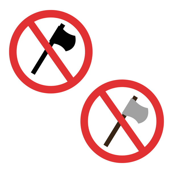 Símbolo proibido do machado. Nenhum sinal de arma isolado
 - Vetor, Imagem