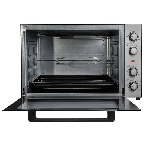 electric oven with an open door on a white background. household appliances for the kitchen. electrical appliances. microwave close-up. - Photo, Image