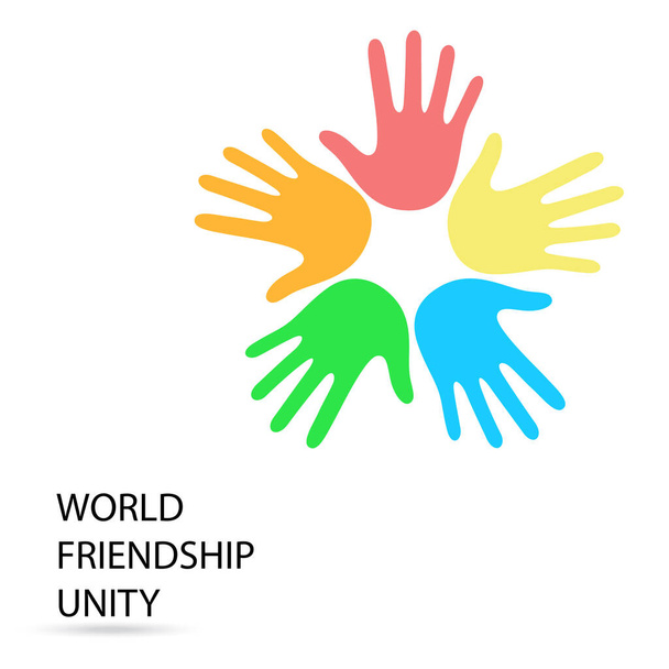 Logo MONDE. L'amitié. UNITÉ sur fond blanc - Vecteur - Vecteur, image