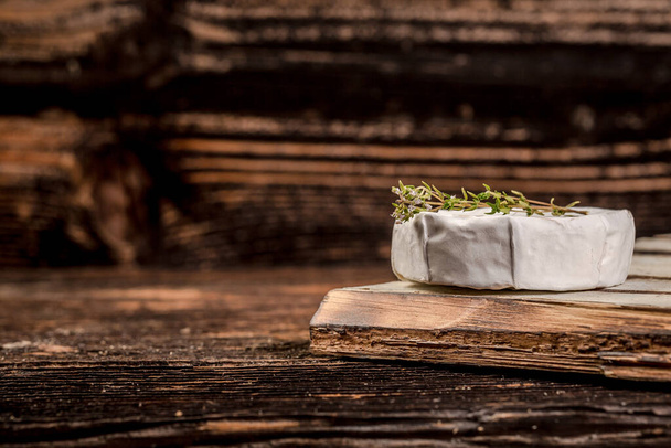 Blue cheese on the old wooden background. free space for text. Healthy Eating. - Photo, Image