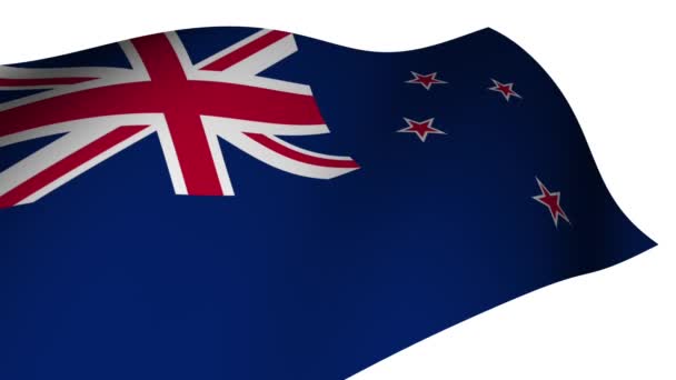 Flaga Nowej Zelandii Powoli macha. Patriotyzm. Bandera Nueva Zelanda - Materiał filmowy, wideo