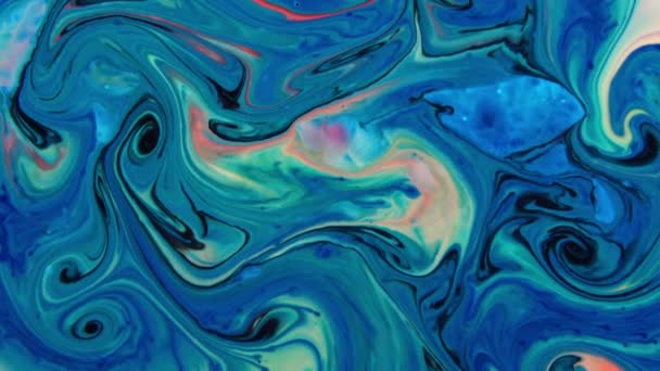 Vórtice orgânico abstrato, hipnotizando surreal infinito na superfície detalhada espalha a pintura colorida - Filmagem, Vídeo