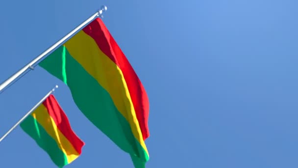 Le drapeau national de la Bolivie flotte dans le vent - Séquence, vidéo