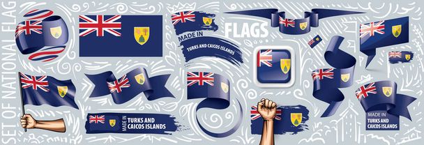 Conjunto vectorial de la bandera nacional de Islas Turcas y Caicos - Vector, imagen