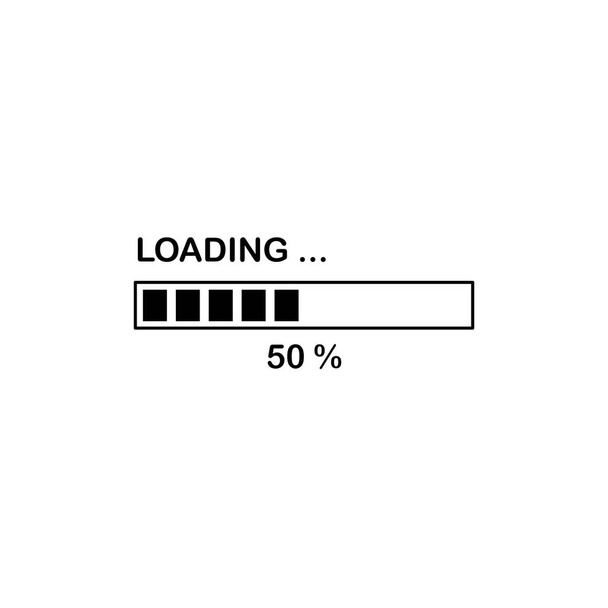 Ilustración Vector gráfico del icono de la barra de carga. Apto para el progreso, interfaz, cargador, espera, etc.
. - Vector, imagen