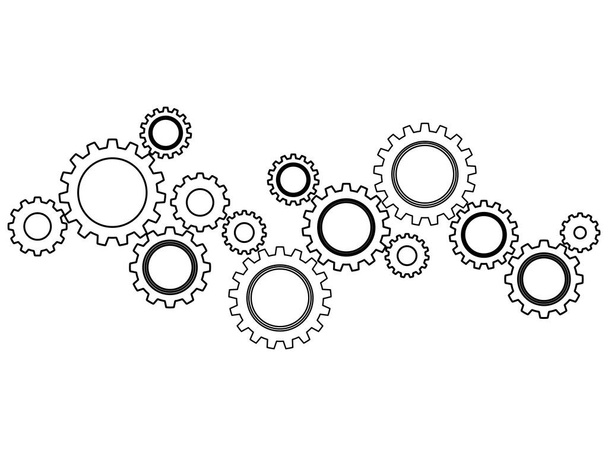 Gear wheel or cog icon on a white background. Mechanism concept.vector illustration eps - Vector, Image