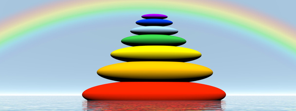 Chakras збалансовані камені 3D візуалізація
 - Фото, зображення