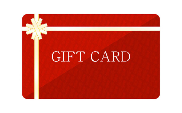 Ilustración de la tarjeta de regalo roja con ribbo de envoltura
 - Vector, Imagen