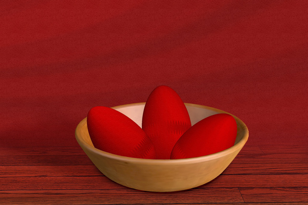 Pascua, huevo rojo, cerámica
 - Vector, Imagen