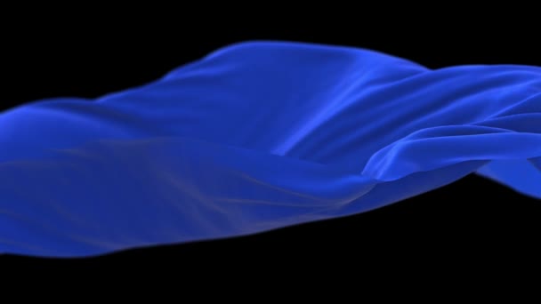 4k azul ondulado seda tecido vacilante vento, sem costura acenando pano fundo bandeira. - Filmagem, Vídeo
