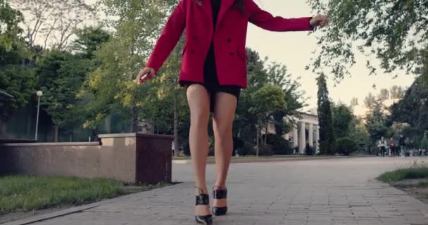 Kobieta nosi oficjalne ubrania i buty na wysokich obcasach.. - Materiał filmowy, wideo