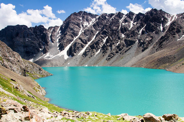 Jezioro Ala kol w Terskey Alatau, góry Tian Shan, Kirgistan, Azja Środkowa - Zdjęcie, obraz