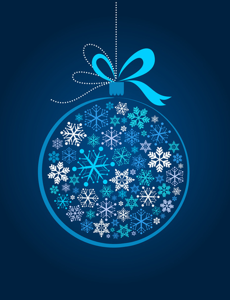 Blaue Weihnachtskugel - Vektor, Bild
