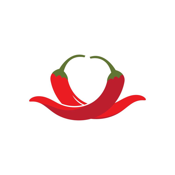 Červená horká přírodní chilli ikona šablona vektor ilustrace - Vektor, obrázek