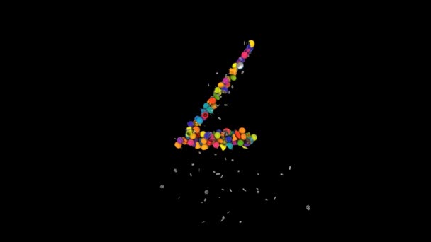 Ünnepi betűk tipográfia ki karácsonyi díszek animáció hópelyhek élénk véletlenszerű színek Z - Felvétel, videó