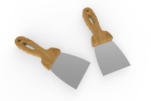 шпаклівковий ніж ізольований на білому. 3d ілюстрація
 - Фото, зображення