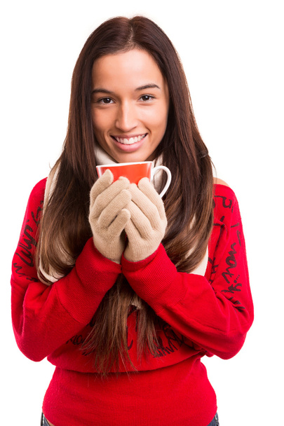 Woman holding a cup - Fotografie, Obrázek