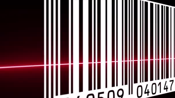 4k animatie - Het lezen van een barcode met rode balk - Video