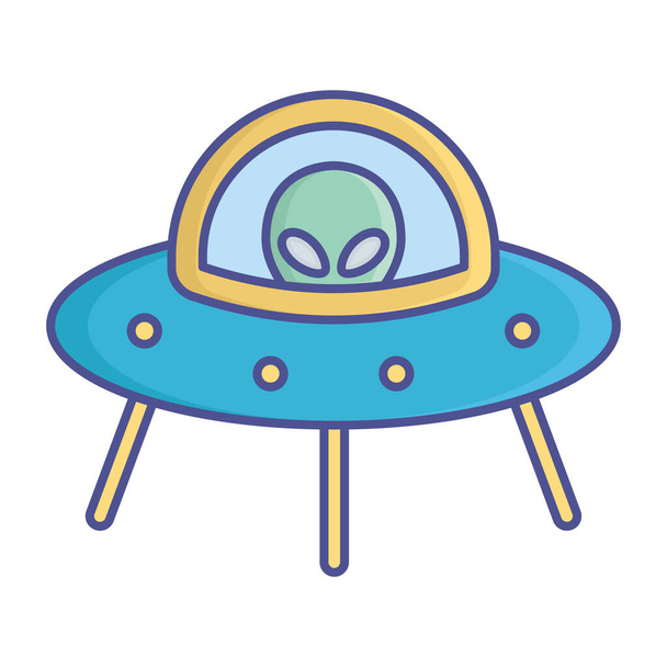 Alien Flat Isolated Vector Symbol, das leicht geändert oder bearbeitet werden kann - Foto, Bild