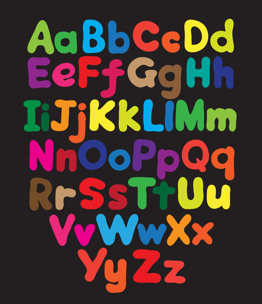 Alphabet bubble colored hand drawing - Vector, afbeelding