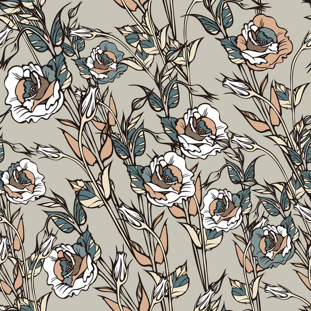 Naadloos patroon met rozen bloemen - Vector, afbeelding