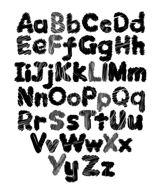 Alphabet doodle hand-drawing - Vector, afbeelding