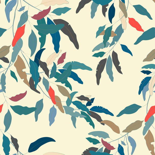 Willow leaves seamless pattern - Wektor, obraz