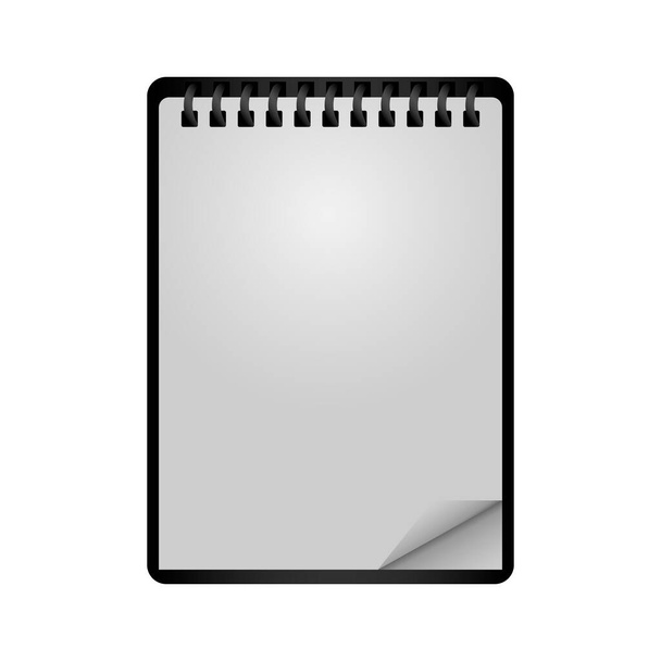 vector realistische afbeelding van een notebook op een witte achtergrond - Vector, afbeelding