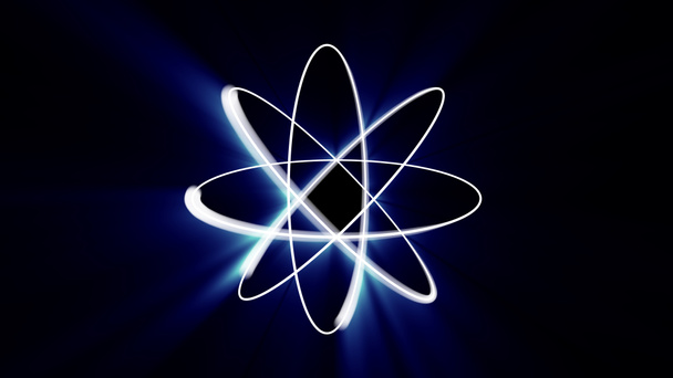 atom abstraktní světelný model, 3D ilustrace vykreslení - Fotografie, Obrázek