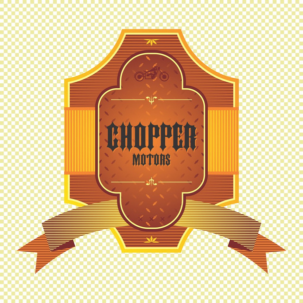 Chopper motorcycle label - Vecteur, image