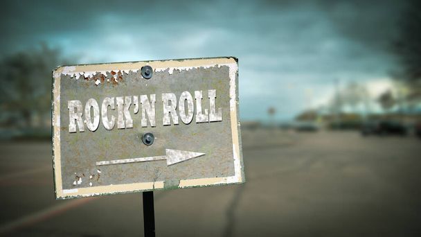 Вулиця знак напрям шлях до Rockn рулон - Фото, зображення