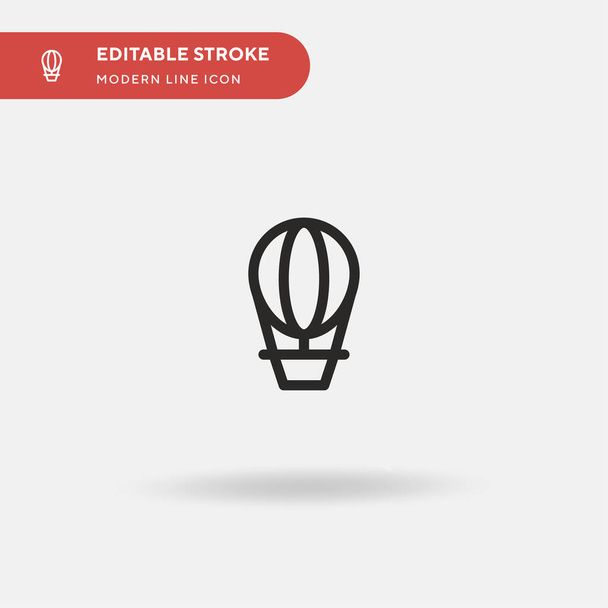 Hot Air Balloon Simple vector icon. Illustration symbol design template for web mobile UI element. Perfect color modern pictogram on editable stroke. Hot Air Balloon icons for your business project - Vector, Image