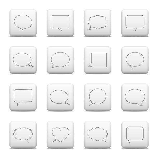 Web buttons,speech bubbles icons - Vector, afbeelding