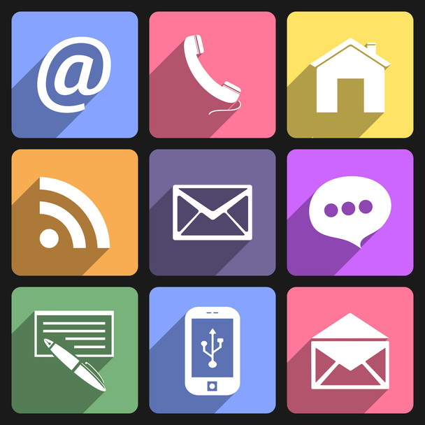 Communication flat icons set - Vecteur, image