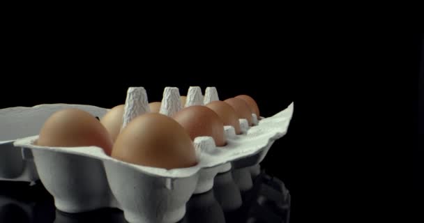 box of eggs super macro closeup shoot  - Footage, Video