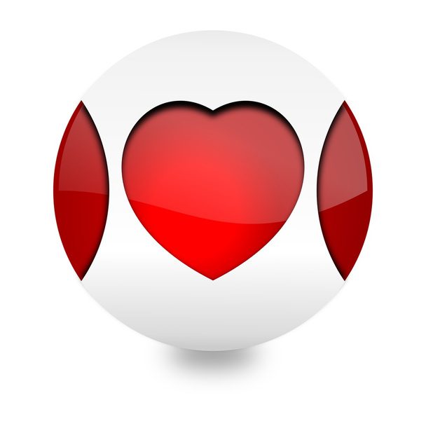Kırmızı Top beyaz formaları ve kalp - Fotoğraf, Görsel