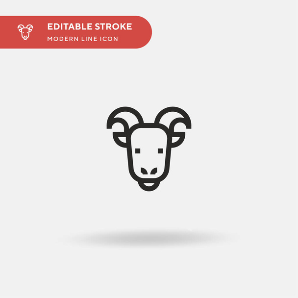 Goat Simple vector icon. Illustration symbol design template for web mobile UI element. Perfect color modern pictogram on editable stroke. Goat icons for your business project - Vector, Image