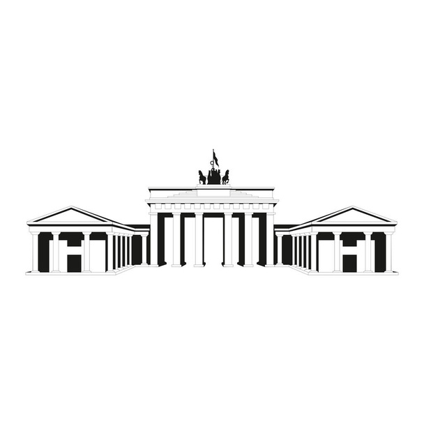 Бранденбурзька ікона воріт. Зовнішній вигляд Бранденбурзького векторного ікону для веб дизайну ізольованого на білому тлі - Вектор, зображення