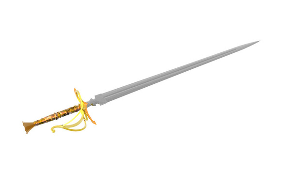 Altın saplı metalik kılıç - Fotoğraf, Görsel