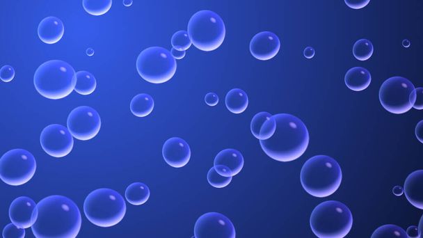 bolhas macro subaquático em mar azul profundo - Foto, Imagem