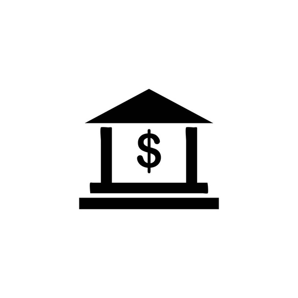 Illustration Graphique vectoriel de l'icône du bâtiment bancaire. Convient pour l'investissement, le paiement, les finances, le commerce etc.. - Vecteur, image