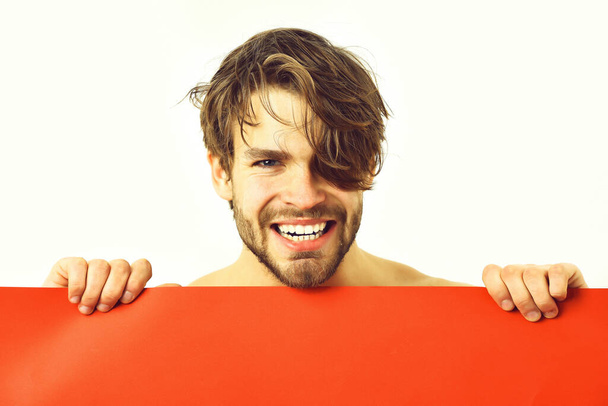 bearded man, caucasian sexy amused macho - Foto, Imagem