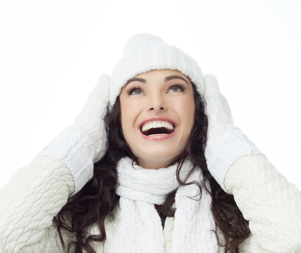 Smiling woman in warm clothing - Fotografie, Obrázek