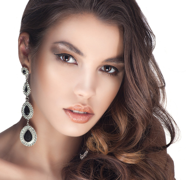 Woman with jewelry earrings - Photo, Image