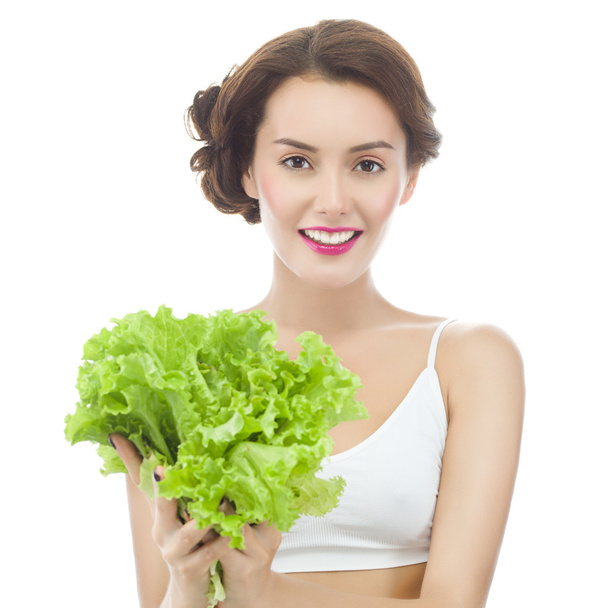 Woman with salat - Foto, imagen
