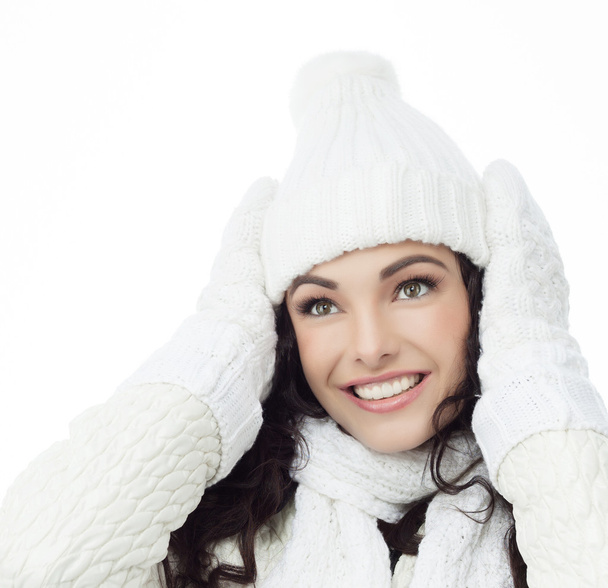 Smiling woman in warm clothing - Foto, Imagen