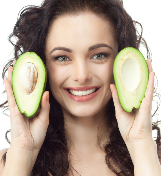 Woman with avocado - Foto, Imagem