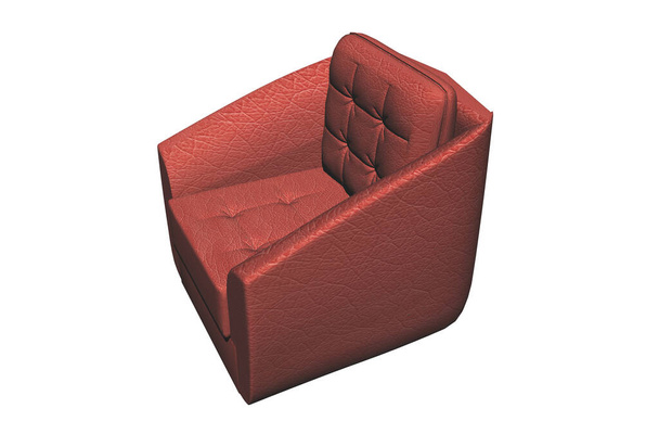 red brown heavy upholstered armchair - Photo, Image