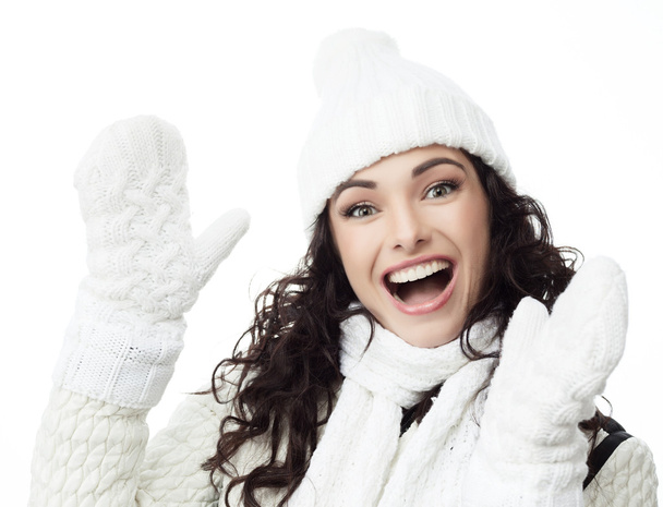 Smiling woman in warm clothing - Fotó, kép